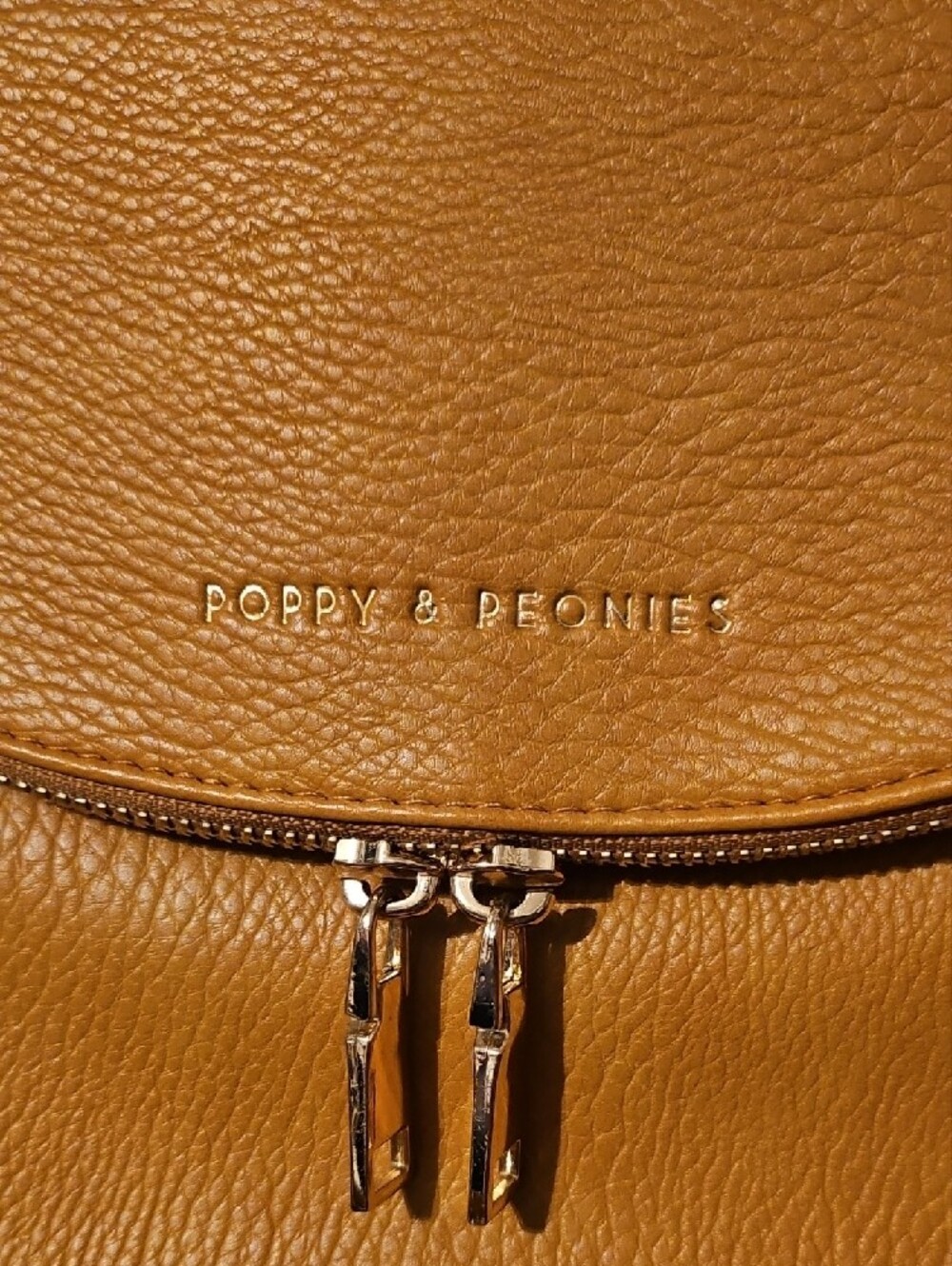 Poppy & Peonies Mustard Vegan Yellow Pebbled Leather Crossbody - Picture 3 of 9